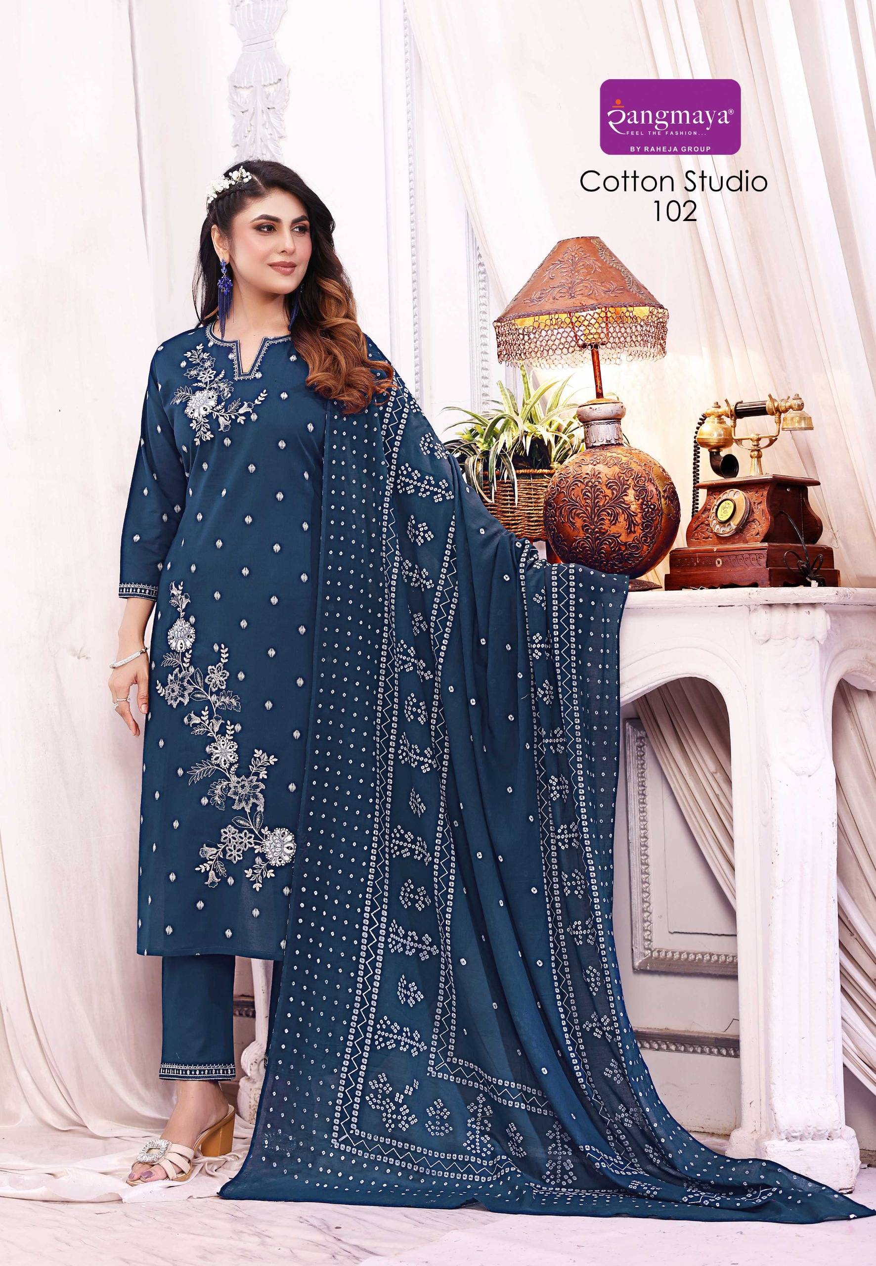 COTTON STUDIO By Fashid Wholesale 101 To 104 Series Stylish Beautiful Colourful COTTON JACQUARD Kurti At Wholesale Price